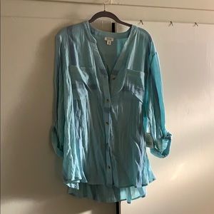 Lite blue long sleeve button up